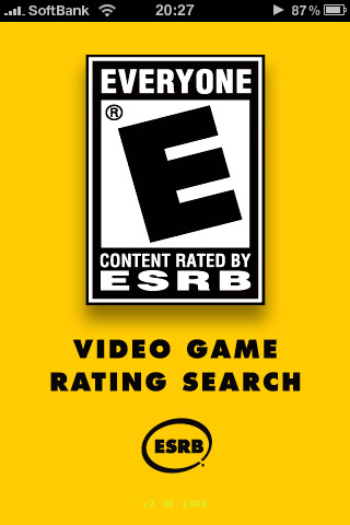 米国でコンピューターとビデオゲーム関連のレーティングを行うESRB(Entertainment Software Rating Board)は、ゲームのレーティング情報を知るための専用アプリをiPhone向けに開発し、本日よりAppStoreで配信開始しました。