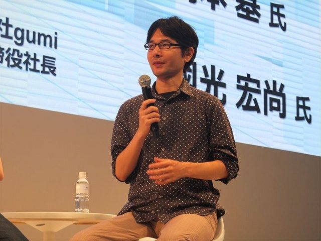東京ゲームショウ2012、ビジネスデイのGREEブースではクリエイターやゲーム業界の識者を招き、ソーシャルゲームやスマートフォンゲームの展望を議論する「ビジネスゲームセッション」と題されたイベントが開催されました。