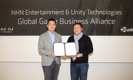 ゲーム開発エンジン「Unity」を提供する  Unity Technologies  とNHN Japan株式会社と韓国オンラインゲーム大手の  NHN Entertainment Corp.（NHNエンターテインメント）  が、グローバル市場における競争力拡大のための戦略的業務提携を行った。
