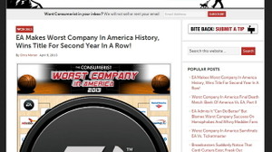 EA、再び「アメリカ最悪企業」に選ばれる・・・ピーター・ムーアCOOは自省の弁も 画像