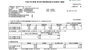 日本一ソフトウェア、平成27年3月期第1四半期決算を発表 ― 国内外あわせて全6タイトル発売するも1500万円の赤字 画像