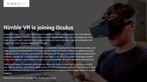 Facebook傘下のOculus VR、ハンドトラッキング技術を開発するNimble VRを買収 画像