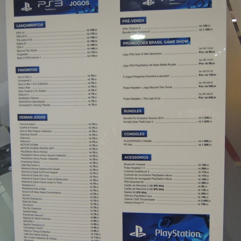 【ブラジルゲームショウ 2013】SCEブースに併設されたPSストアでブラジルのゲーム価格をチェック…本体価格は日本の2倍以上 画像