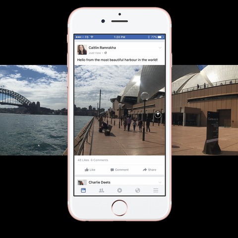 Facebook、360度写真に対応 画像