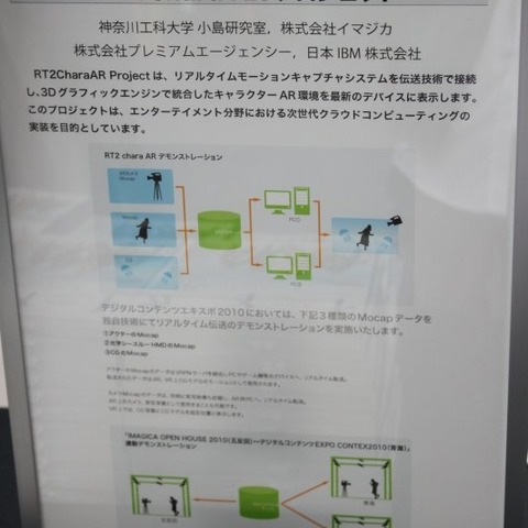 【デジタルコンテンツEXPO 2010】モーションキャプチャとCGキャラクターを使ったAR技術 画像