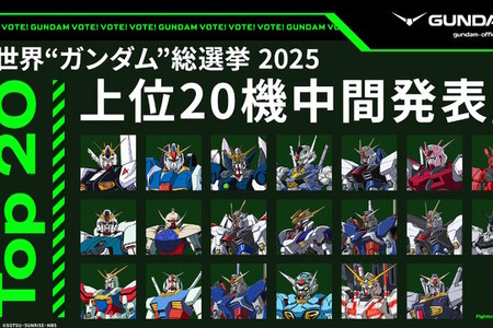 「全世界“ガンダム”総選挙」中間結果の上位20機発表！「νガンダム」やSEED系、さらに「ジークアクス」からもランクイン 画像