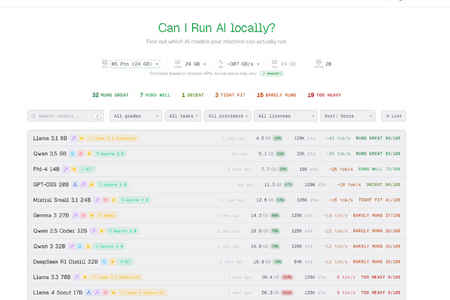 「君のPC、どのローカルAIを動かせる？」がわかるWebサイト「CanIRun.ai」が便利。訪問するだけで自動判定（生成AIクローズアップ） 画像