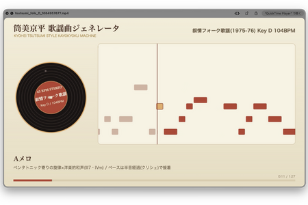 歌謡曲の巨匠サウンドをアルゴリズムで。ローカル生成するブラウザアプリをClaude Fable 5で作ってみた（CloseBox） 画像