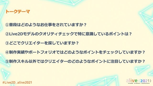 ANYCOLOR＆カバーが明かす、これからのLive2Dクリエイターに求められるものとは？ 【alive2021 レポート】