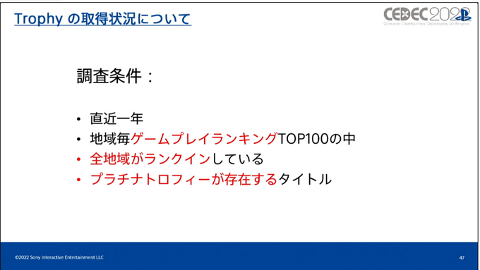 いまPlayStationは、一体どんなふうに遊ばれているのか？ SIEが世界のユーザーの行動履歴を検証し、世界でのゲーム開発に向けた知見を共有【CEDEC2022】