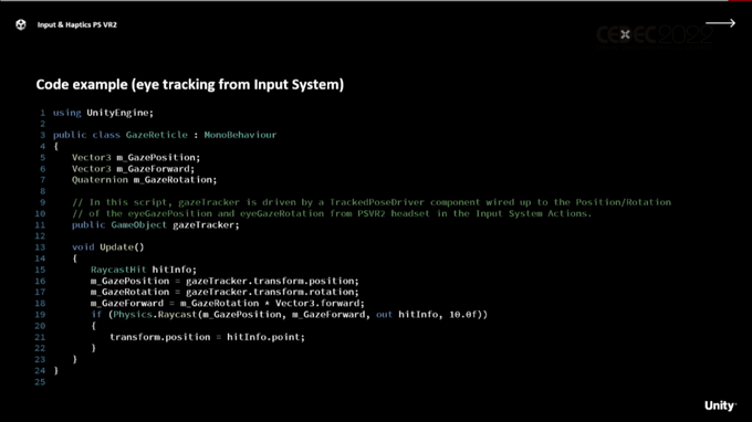 UnityはPS VR2に対してどのように対応するのか？視線トラッキングやフォビエートレンダリングの効果を披露【CEDEC 2022】