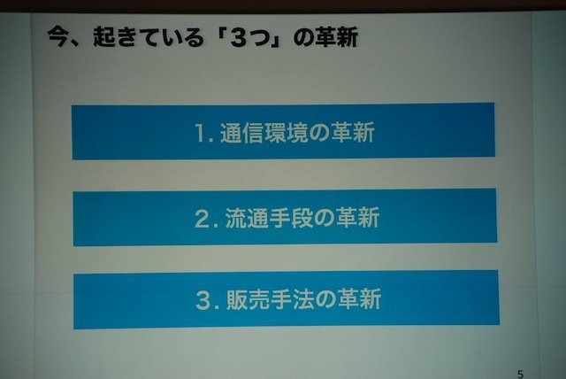 今年は3部構成となった東京ゲームショウ（TGS）の基調講演。そのトリをつとめたのが、SNSサービス「GREE（グリー）」を展開する、同社の田中良和社長です。基調講演は「ソーシャルゲームが起こすパラダイムシフト」と題して、日経BP者の品田英雄氏を聞き手に、対談形式