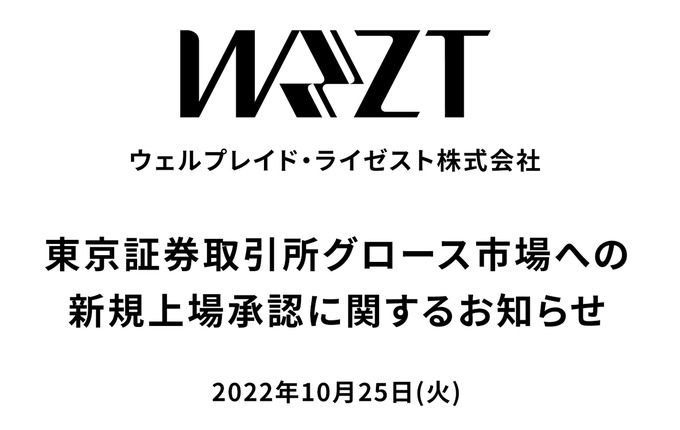 ウェルプレイド・ライゼストが東証グロースに新規上場 ― eスポーツ専門会社としては日本初