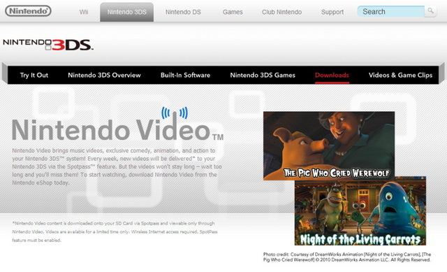 任天堂は複数のコンテンツプロバイダーとの間で、ニンテンドー3DSの「ニンテンドービデオ」向けに3D映像を提供することで合意したと発表しました。ただし、国内展開は現在のところ不明。