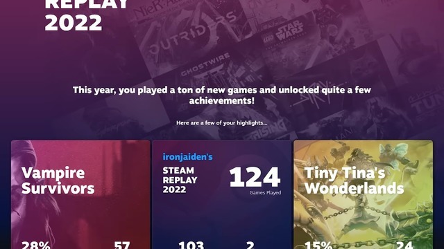 2022年、Steamでどれだけ遊んだ！？「Steamリプレイ 2022」公開―タイトル数やプレイ時間の割合をチェック