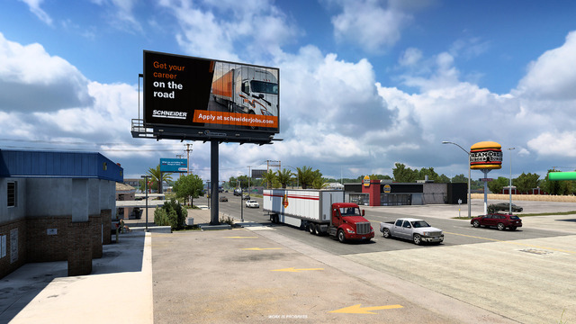 『American Truck Simulator』ゲーム内に米国大手運送会社の“本物の求人広告”が登場