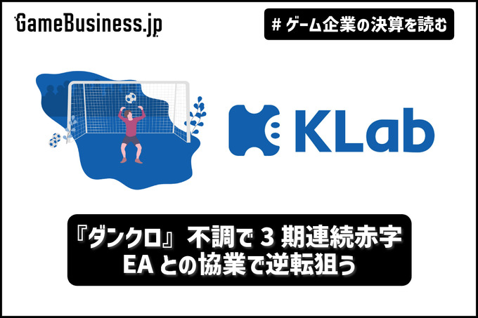 『ダンクロ』不調で3期連続赤字のKLab、EAとの協業で逆転狙う【ゲーム企業の決算を読む】