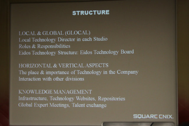 スクウェア・エニックス・グループでワールドワイドテクノロジーディレクターを務めるJulien Merceron氏はGDC China 2011にて「Designing A Technology Strategy For A Large Publisher」(巨大パブリッシャーでテクノロジー戦略を立案する)と題した講演を行いました。