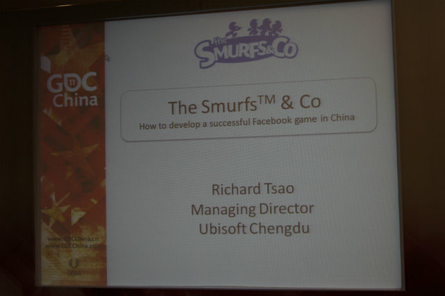 Unisoft ChengduのRichard Tsao氏はGDC China 2011にて「The Smurfs & Co: How to develop a successful Facebook game in China」(どのようにして成功するフェイスブックゲームを中国で開発するか)という講演を行いました。
