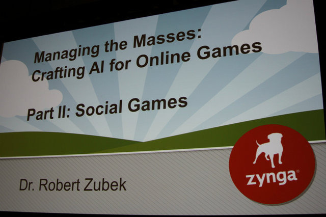 GDC初日の「AI Summit」にて実施された「Managing the Masses: Crafting AI for Online Games」のセッションの中で、ジンガのRobert Zubek氏は人気のソーシャルゲーム『CityVille』に実装された、NPCのAIについて紹介しました。