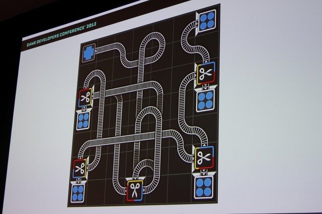 GDC最終日の最後のコマではiPhoneの人気ゲーム『Trainyard』と『Cut tthe Rope』のゲームデザインポストモーテムが行われました。まずはMagiculeのMatt Rix氏による『Trainyard』の講演から紹介します。