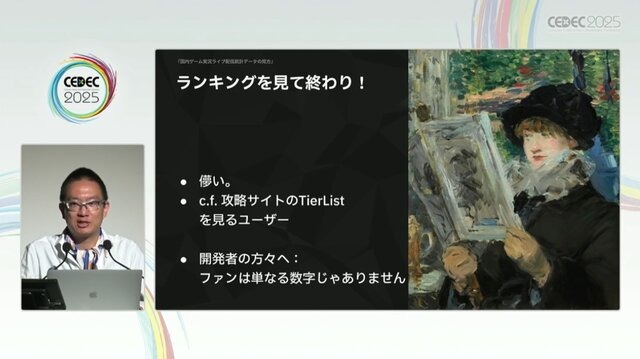 国内のゲーム実況＆ライブ配信を統計データから見る―実況の約8割は、専門チャンネルである！？【CEDEC2025】