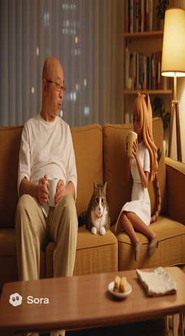 Soraアプリ、日本の全ユーザー（iPhone）に開放。ペットやキャラもカメオ登録できるようになったので、愛猫と猫耳少女に共演してもらった（CloseBox）