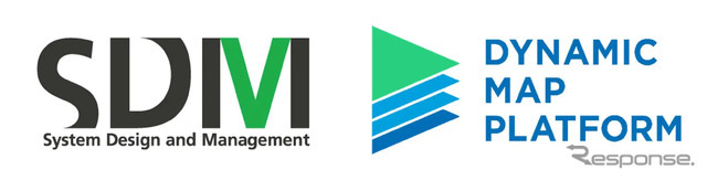 慶應義塾大学大学院システムデザインマネジメント研究科とダイナミックマッププラットフォームのロゴ