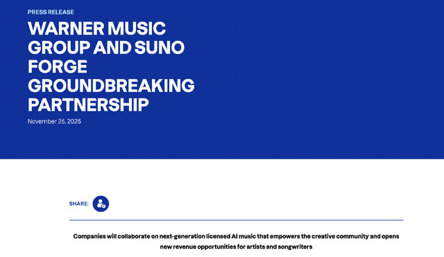SunoとWarner Music Groupとの提携はUdioとUMGに近い展開か。無料アカウントは既にダウンロード不可。AI音楽制作はこれからどう変わる？（CloseBox）