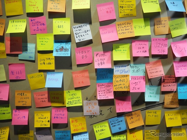 TOMICA OWNERS MEETING：商品化希望車種や55周年メッセージを書いて貼れるボード