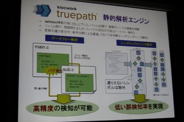 ゲームの開発が大規模化するにつれ、そのコードのバグや問題点を指摘するツールの重要性が増しています。「Game Tools & Middleware Forum 2012」にて丸紅情報システムズの加藤雅紀氏は同社が販売するコードの静的解析ツール「klockwork INSIGHT」について紹介しました