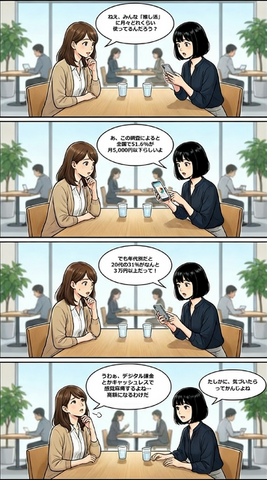 推し活の月平均支出額・afb調査【4コマ漫画で要点整理】