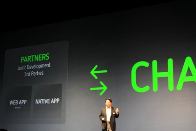 執行役員CSMOの枡田淳氏からはプラットフォーム戦略や「LINE Channel」に乗ることになる具体的なサービスやコンテンツについて紹介されました。