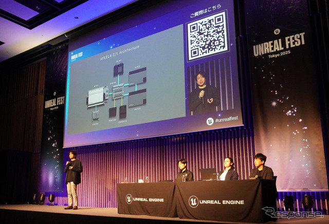 AFEELA 1のE/Eアーキテクチャーについて紹介するソニー・ホンダモビリティのゼネラルマネージャー西林卓也氏