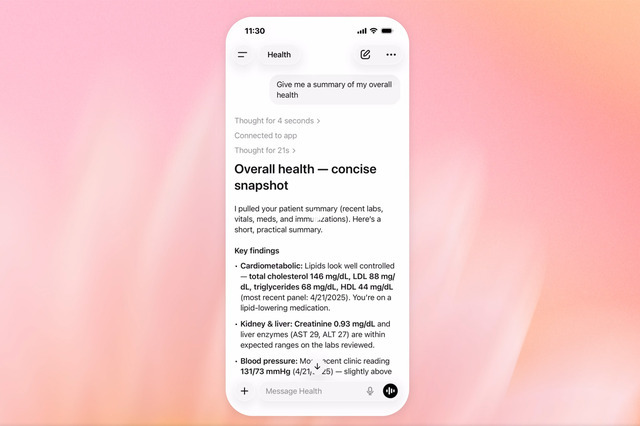 OpenAI、Apple Healthと連携して健康アドバイスが可能になる「ChatGPTヘルスケア」をリリース
