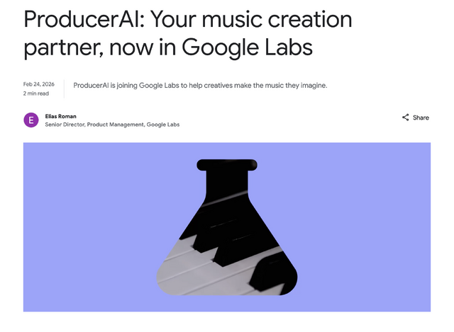 GoogleがSunoのライバルサービスProducerAIを買収。AI作曲のエージェント化が進む中、明らかになったLyria 3との関係とその実力（CloseBox）