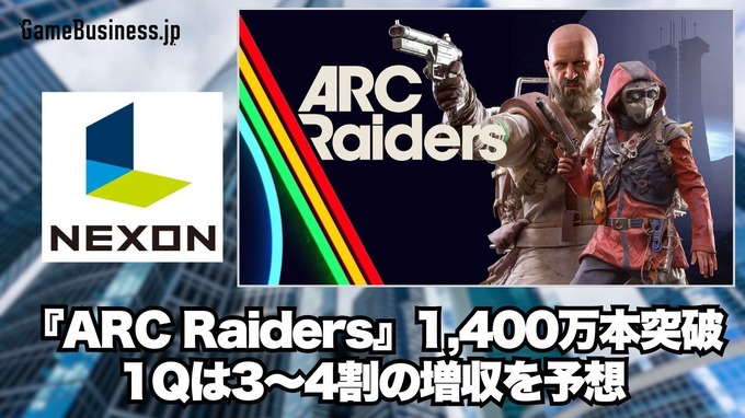 『ARC Raiders』販売15週で1,400万本突破、ネクソン今期1Qは3～4割の増収を予想【ゲーム企業の決算を読む】