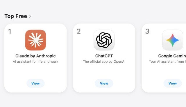 AnthropicのClaudeアプリが米App Storeランキングで1位に。ChatGPTを蹴落とす