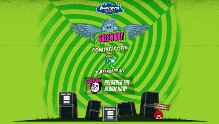 フィンランドの  Rovio Entertainment  が提供する人気ゲームアプリ「Angry Birds」が、幕張で開催中の夏フェス「  SUMMER SONIC 2012  」の18日のヘッドライナーも務めたアメリカのロックバンド  Green Day  とのコラボレーションを実施する。ティザー・サイトは  こち