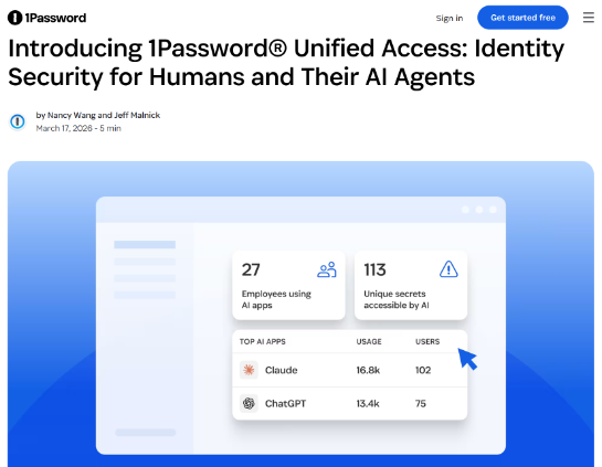AIエージェントと人間のアイデンティティを統一管理する「Unified Access 」、1Passwordが発表