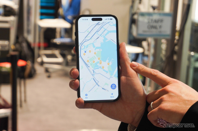「Mobilit.E.S（モビリテス）」のアプリ画面。非常にシンプルなつくり。