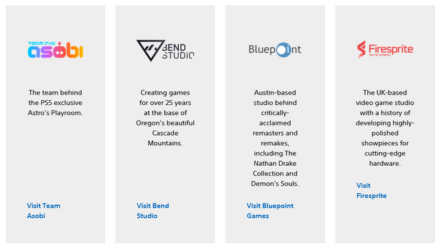 海外PlayStation Studios各スタジオ紹介文からPC向け開発実績の表記がほとんど消える。よりPS向け開発の成果を強調するように