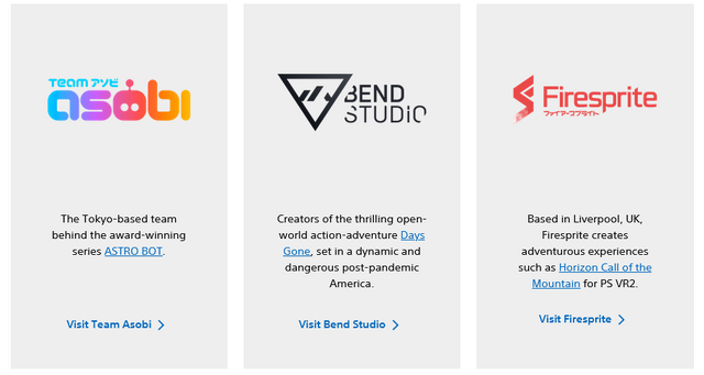 海外PlayStation Studios各スタジオ紹介文からPC向け開発実績の表記がほとんど消える。よりPS向け開発の成果を強調するように