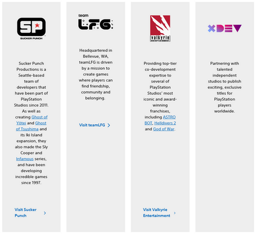 海外PlayStation Studios各スタジオ紹介文からPC向け開発実績の表記がほとんど消える。よりPS向け開発の成果を強調するように