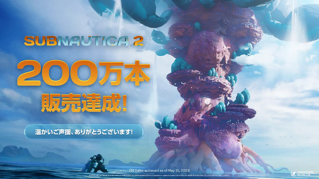 『サブノーティカ 2』早期アクセス版配信から12時間で世界累計販売本数200万本突破