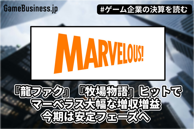 『龍ファク』『牧場物語』ヒットでマーベラス大幅な増収増益、今期は安定フェーズへ【ゲーム企業の決算を読む】