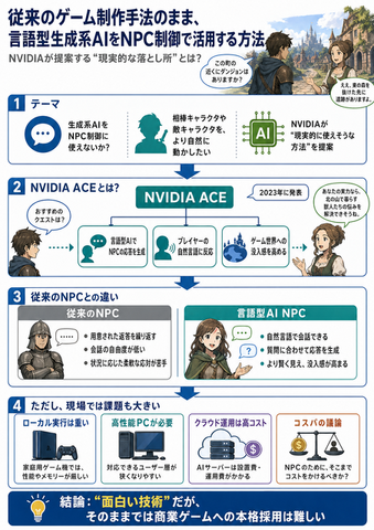 従来のゲーム制作手法のまま、AIの力でNPCを賢く見せるNVIDIAの新提案を徹底解説（西川善司のバビンチョなテクノコラム）