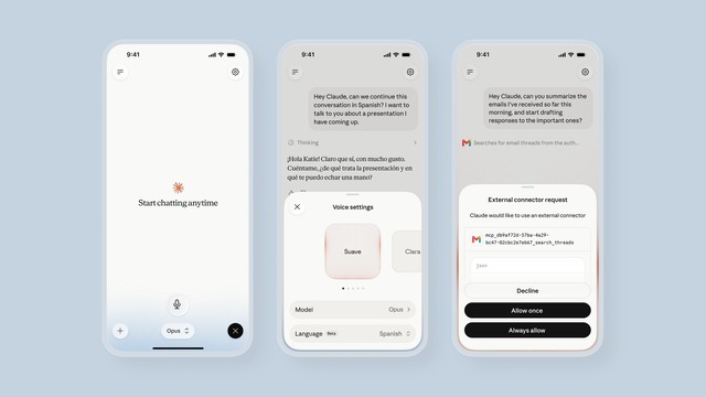 Claudeの音声モードが進化、Opus / Sonnet と会話可能に　「Slackの議論を三行にまとめて読んで」も