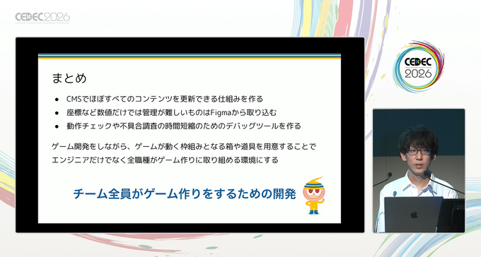 2年間で3,840回のデプロイを実現。「エンジニアなしでゲーム内容を更新できる」Figma×CMSを活用した『カミとミコ』開発の裏側【CEDEC 2026 セッションレポート】