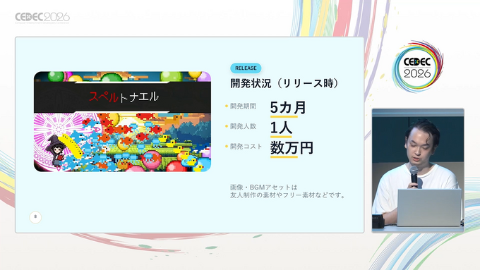 ゲームは「アイデア」だけで面白くなるわけがない。インディーゲーム『スペルトナエル』を開発したおまど氏が怒りを持って忠告するゲームを面白く仕上げるポイント【CEDEC2026】